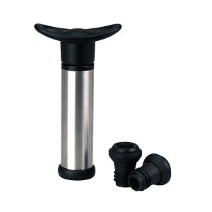 Bomba manual vacío con 2 tapones vino
